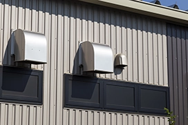 Roof vent on industrial building.