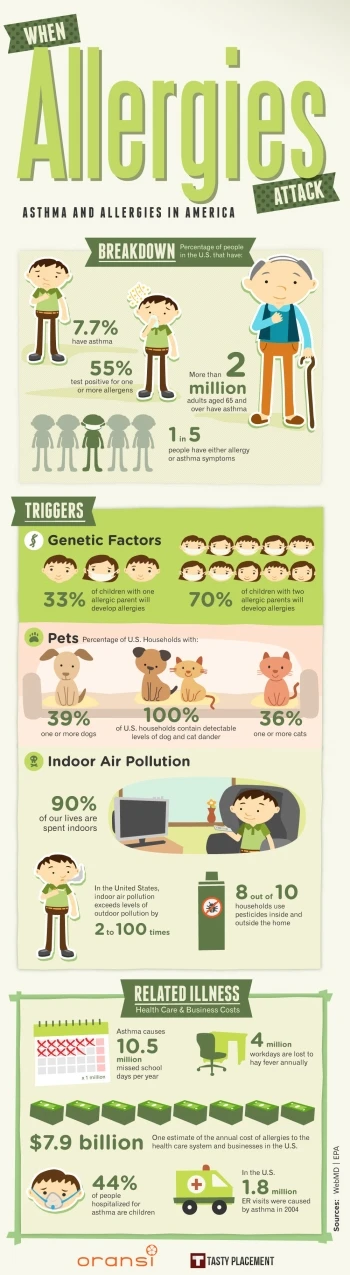 Allergies in America infographic from Aire Serv