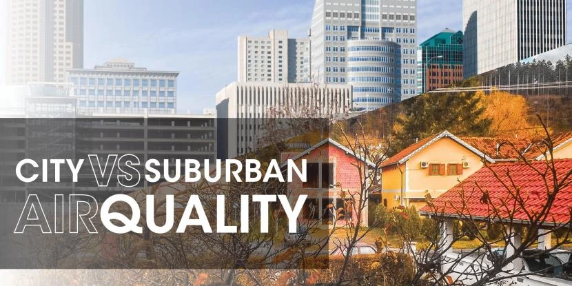 city vs suburban air quality