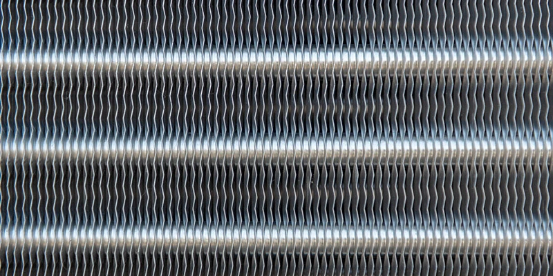 Close-up of air conditioner fins.