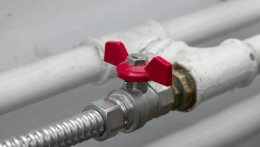 Gas valve on a residential heating system